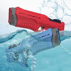 Gun Toys Tecnología espacial pistola de agua eléctrica totalmente automática disparo continuo gran capacidad lanzador de chorro de agua a alta presión beach chil 230704