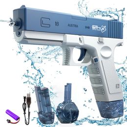 Pistolet jouets été électrique Glock pistolet à eau stockage d'eau automatique tir eau plage jouets de plein air pour garçons et filles 230704