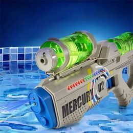Toys pistolets Summer Electric Water Gary Full Automatic Water Spray Light Light Absorbing Water Gun Childrens Gun Toy 240408