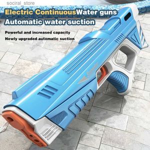 Pistolets Summer Full Automatic Electric Water Toy Induction Induction Absorbant High-Tech Burst Water Gun Beach Outdoor Water Fight Toys L240311