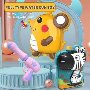 Gun Toys Summer Water Guns Hoge capaciteit speelgoed uittrekbare buitenstrand zwembad Ultra lange afstand rugzak spray gun voor kinderen cadeau 220905
