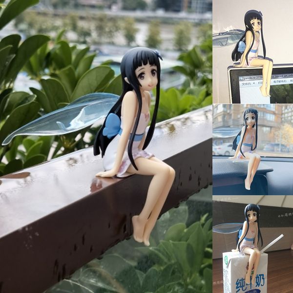 Pistola de juguete Sword Art Online Anime Cute Girl Yui adornos de coche PVC tapón de fideos figura modelo anfitrión ordenador chasis coche decoración Juguetes