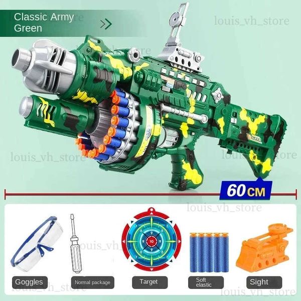 Pistola de juguete Cool Nerfs Gun para niños Lanzamiento continuo eléctrico Juguete eléctrico Bb Gun Arma de fuego militar Serie Soft Bullet Gun Sniper T240309