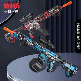 Gun Toys Speelgoedpistool 7,4 V High-speed Burst M416 Gelbal met oranje stekker en dubbel magazijn voor interactieve ouder-kindspellen buitenshuis.Sam yq240307