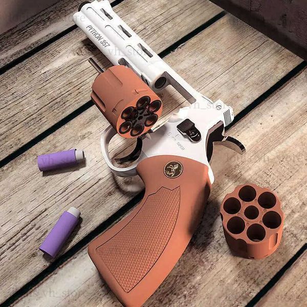 Pistola de juguete Pistola de juguete Bala suave Pequeño revólver de luna ZP5 EVA Esponja Cabeza redonda Elite Niños DIY Socio Diversión Hobby Accesorios T240309