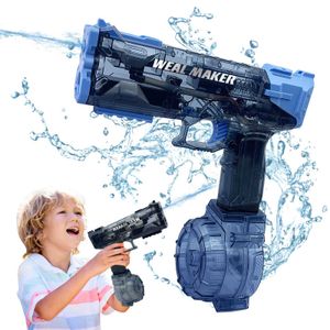Toys Toys transparents Full Automatic Squirt Water Gun Spray Blaster Electric Water Pistol Pool Summer Pool Toy pour les enfants Adulte T240428