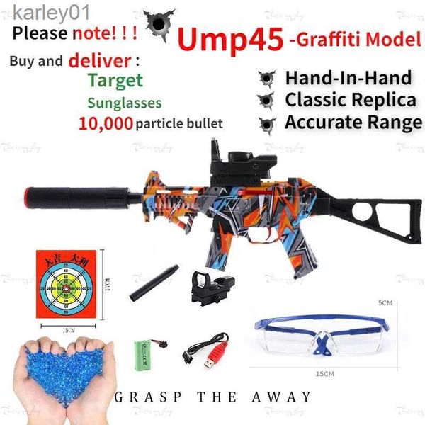 Pistolet jouets pistolet à eau Ump pistolet à cristal spécial pour enfants Ump manuel intégré pistolets jouets électriques à rafale yq240314