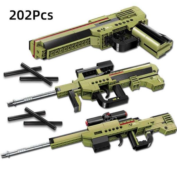 Toys Gun World War II Scar M416 Desert Eagle Pistol Vector Submachine Gun Model Building Blocing Blocing Army MK14 Sniper Rifle Building Bloc Toy YQ240413RM23