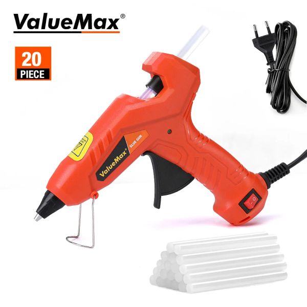 Pistolet ValuMax 30W EU Hot à fondre pistolet à colle avec 20pc 7 mm bâtons chauffage materne de bricolage de bricolage Kit de réparation de buse de cuivre Guns de colle cuivre