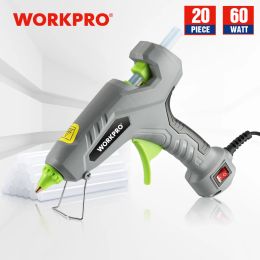 Gun Workkro 60W MELT HOT HLEU GABLE FAST PRÉSIMATING TOOTL TOOL avec 20pc Glue Stick 10cm pour la maison outils de ménage bricolage Outils d'artisanat à main