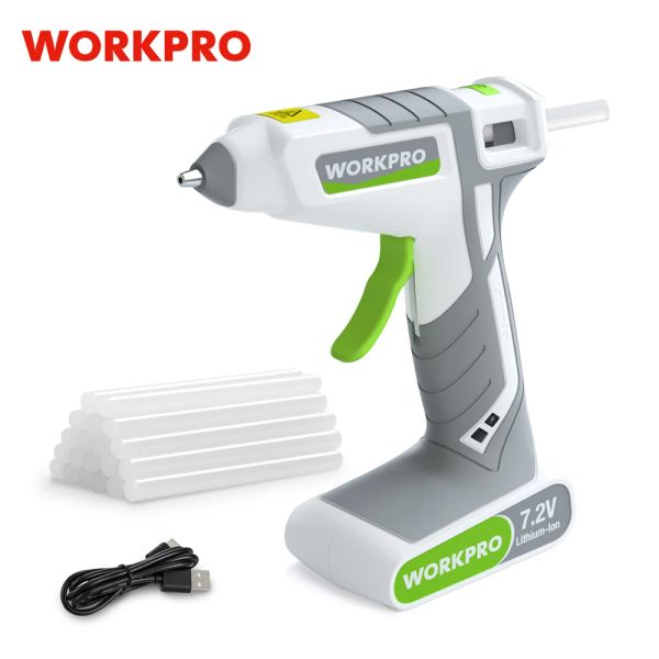 Gun Workpro 7.2V Batterie Gun à colle électrique avec 20pcs 7 mm Stick Hot Glue Gun Tools Tools Power Tools Tool for Home Heat Tool