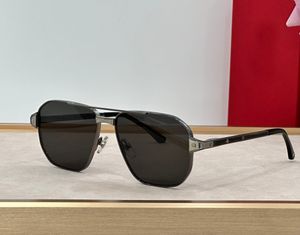 Lunettes de soleil carrées en métal Gunmetal, verres dégradés gris pour hommes, lunettes Sonnenbrille nuances Sunnies Gafas de sol UV400 avec boîte