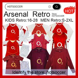 Gunner Vintage Men and Kids Retro Soccer Jerseys V. Persie Vieira Merson Adams Henry Bergkamp Men Classic Design 00 04 02 05 11 12 88 90 95 96 98 99 1978 2000 2011