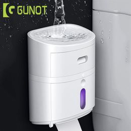 GUNOT UV Sterilisatie Toiletrolhouder Draagbare Hygiënische Papier Dispenser Badkamer Opbergdoos Thuis Badkamer Accessoires T200422859