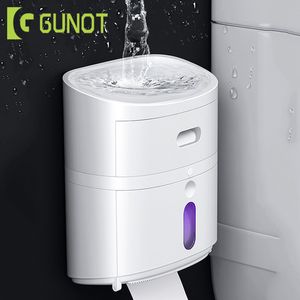 Gunot UV Sterilisatie Toiletpapier Houder Draagbare Hygiënische Papier Dispenser Badkamer Opbergdoos Thuis Badkamer Accessoires T200425