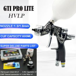 Pistolets 2023 Nouveau pistolet à pulvérisation de haute qualité gti pro peint pistolet 600cc peinture pistolet plastique tasse TE20 1,3 / 1,8 mm de buse à air pistolet pistolet aérographe