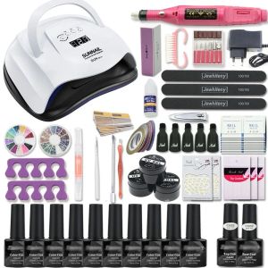 Guns 54/72 PCS/Lote Kit de uñas Lámpara LED LED SECTER Romete las herramientas de manicura Conjunto de uñas eléctricas Suministros y herramientas de salón de uñas