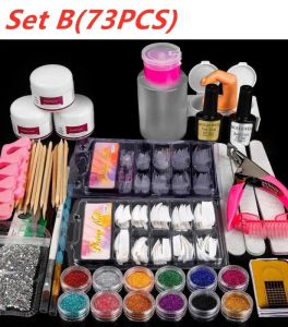 Guns Acryl Nail Art Kit Manicure Set 12 Kleuren Nagel Glitter Poeder Decoratie Acryl Pen Borstel Nail Art Tool Kit voor beginners