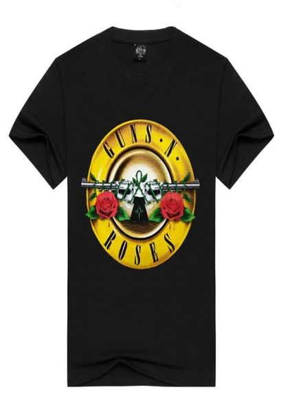 T-shirt à manches courtes et col rond pour hommes, imprimé en 3D, à la mode, pour l'été, Guns and Roses, 1269287