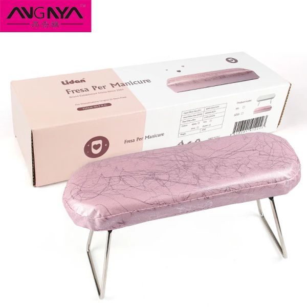 Guns Angnya 1pcs de cuero Arte de uñas almohada impermeable a mano con soporte de muñeca de soporte para el soporte de la mano uso con lámpara de uñas para el salón de arte de uñas