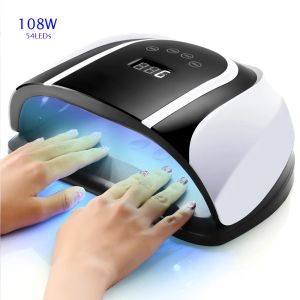 Guns sèche-ongles 54 PCS Perle légère Big Space LED LED LED UV POUR MANICURE SURING rapide avec la lampe à ongles Affichage LCD à la détection de mouvement