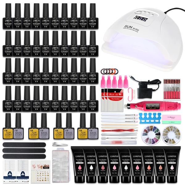 Guns Kit Nail Led Led Luce Luceer Selyer Extension 9 Color Building Gel Gel Nail Polish