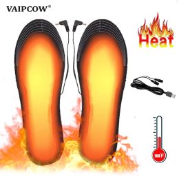 Pistolas Vaipcow USB Isolas de zapatos calentados para los pies Mat de calcetín tibio con plantillas de calentamiento eléctricamente lavable plantilla térmica tibia