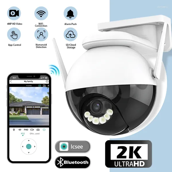 Guoan Vision 4MP PTZ WiFi caméra AI détection humaine couleur nuit vidéo Surveillance sécurité extérieure