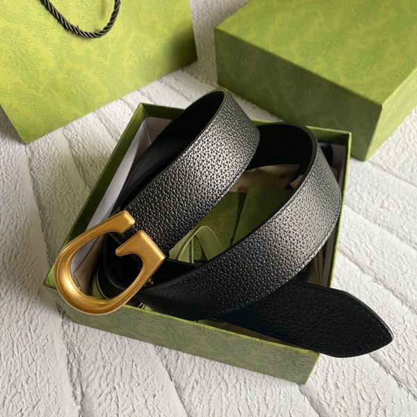 Guooi 4.0cm Top original de haute qualité designer ceinture célèbre mode classique rétro marque de luxe simple business design de mode hommes et femmes ceintures avec boîte 0001