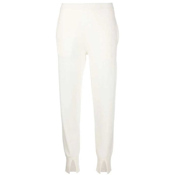 Guoou Pantalones De Mujer De Pista De Punto Con Puños Divididos Y Pretina Elástica De Cachemira Blanca Personalizada
