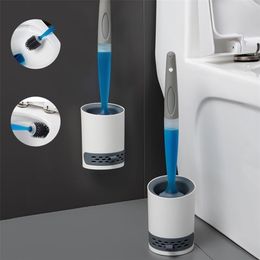 Guret Siliconen toiletborstel Wallmounted reinigingsgereedschap bijvullen vloeistof geen dode hoeken toiletborstel huis badkamer accessoires set 220815