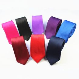 GUSLESON 2020 TIPA MENTE de alta calidad Plaza sólida 100% seda delgada flaca estrecha de gravata corbata para hombres Fiesta de boda formal2459