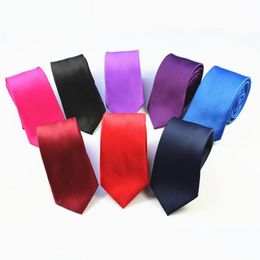 GUSLESON 2020 haute qualité hommes cravate solide plaine 100% soie mince maigre étroit gravata cravate cravates pour hommes formel de mariage Party229H