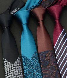 GUSLESON hommes cravates maigres de luxe à carreaux floraux cravates Hombre 6 cm Gravata Slim cravate points classique affaires cravate de mariage pour hommes T2008595581