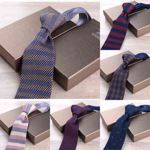 Gusleson Nueva corbata de punto delgada de 6 cm para hombres, leisure, flaco corbata burgandy, dots de rayas coloridas, tejido de moda y1229