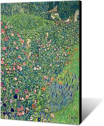 Gustav Klimt Garden Landschap Posters Beroemde kunstenaar Green Botanical Esthetic Floral Canvas Wall Art Vintage Plant Bloemolie Afdrukken Schilderboerderij Wall Decor