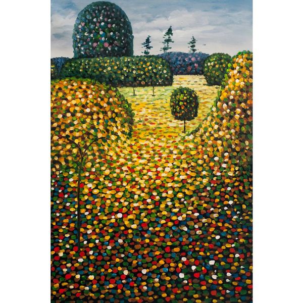 Gustav Klimt Reproduction Jardin Peintures Huile sur Toile Champ de Coquelicots Haute Qualité À La Main pour Chambre Décoration Murale