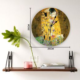 Gustav Klimt The Kiss Wall Clock Home Decor Bedroom Oclock Watch Mur de la cuisine pour la cuisine