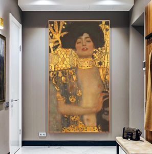 Gustav Klimt – peintures sur toile dorées pour femmes, peinture à l'huile classique, images murales pour salon, grande toile, images décoratives d'art