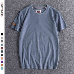 GUSTOMERD New Summer 100% coton T-shirt pour hommes Casual O-cou T-shirt Hommes Haute Qualité Soft Feel Home and Daily Men's T Shirts G1222