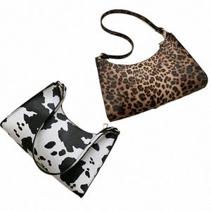 Gusure fi Leopard Pattern épaule femmes sac sac à main Persalité PU Wild Pu En cuir plis et sacs à main L5ZH #