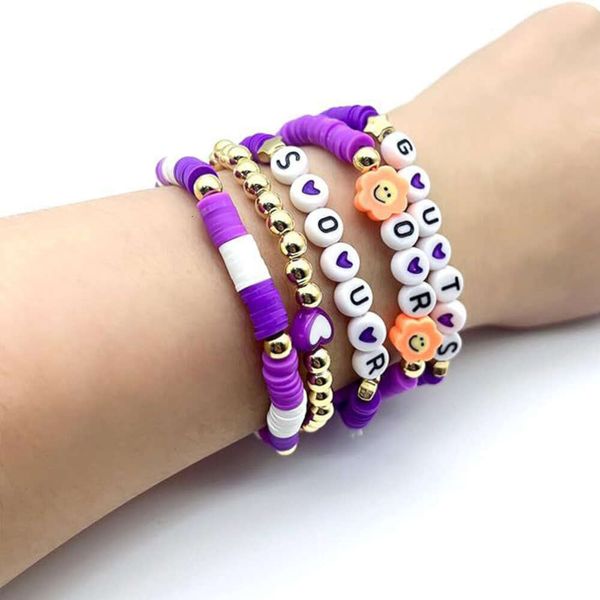 Guts / Sour Album Concert Inspiration Womens Youth Girls Purple Olivia Bracelet Set