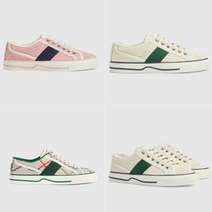 guucci schoenen casual tennis 1977 schoenen vrouwen ontwerper luxe low-top wit licht roze geborduurde letters canvas schoenen sneakers 35-40