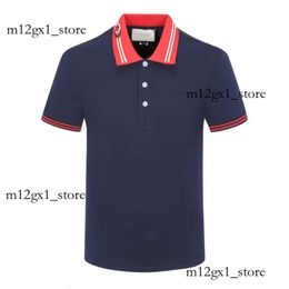 Guuchi Mens T-shirt 2023 Italie Shirt Polot G Shirt Men de mode Polo Shirts Gu T-shirts Collises courtes T-shirts Coton Coton High Quality Tops Collars 636