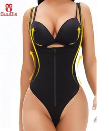 Guudia Thong Shapewear 6xl Shapers For Women Tummy Control Fajas Colombiaanas Body Zipper Open Bust Suit 2201151316028