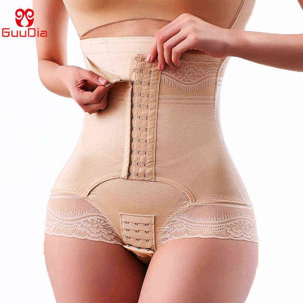 GUUDIA Femmes Body Shaper Tummy Contrôle Culotte Taille Haute Tondeuse Ceinture Post-Partum Sous-Vêtements Amincissants Plus Mince Shapewear Cincher 211112