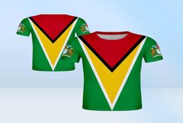 Guyana unisex juventud estudiante niño personalizado número de nombre de nombre de la camiseta de la bandera nacional tendencia de la personalidad salvaje