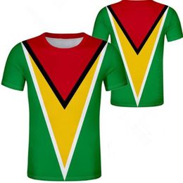 Guyana Unisex jeugd student jongen custom made naam nummer t-shirt Nationale vlag persoonlijkheid trend wilde koppels casual t-shirt kleed270I