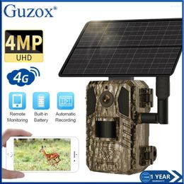 Guzox 4MP OUTDOOR 4G Trail Camera SIM SIM SIM SIM BEIDE VOIGNE IP66 SOLAR SOLAR SOLAR PUATURE CHASSE