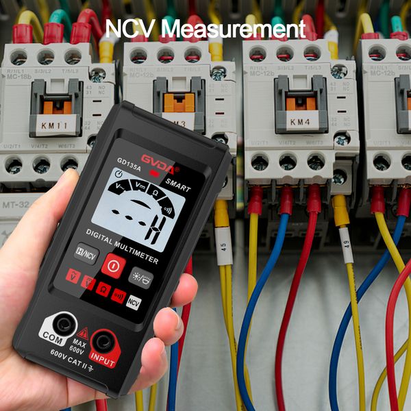 GVDA Digital multímetro Rango automático DMM Voltímetro Verdadero RMS AC DC DC NCV OHM Voltaje Medidor Multi-Meter 4000 Conde Smart Multitester